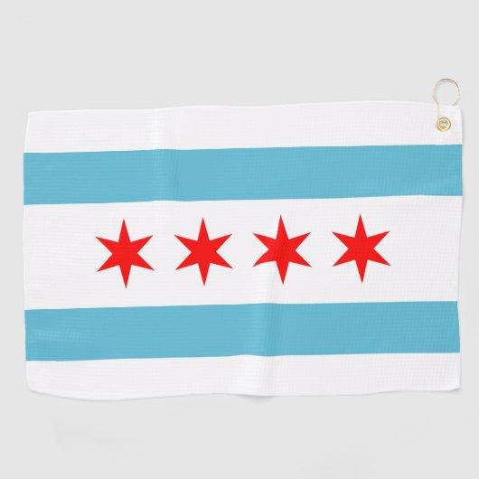 Serviette De Golf Drapeau de Chicago (Horizontal)