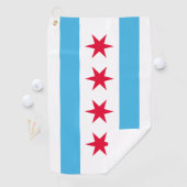 Serviette De Golf Drapeau de Chicago (En situation)