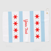 Serviette De Golf Drapeau de Chicago, Illinois (Horizontal)
