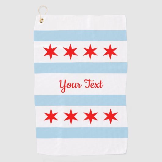 Serviette De Golf Drapeau de Chicago, Illinois (Devant)