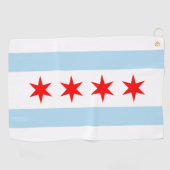 Serviette De Golf Drapeau de Chicago, Illinois (Horizontal)