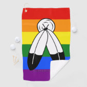 Serviette De Golf Drapeau de fierté bispirituel de SlipperyJoe's sym (En situation)