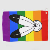 Serviette De Golf Drapeau de fierté bispirituel de SlipperyJoe's sym (Horizontal)