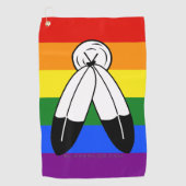 Serviette De Golf Drapeau de fierté bispirituel de SlipperyJoe's sym (Devant)