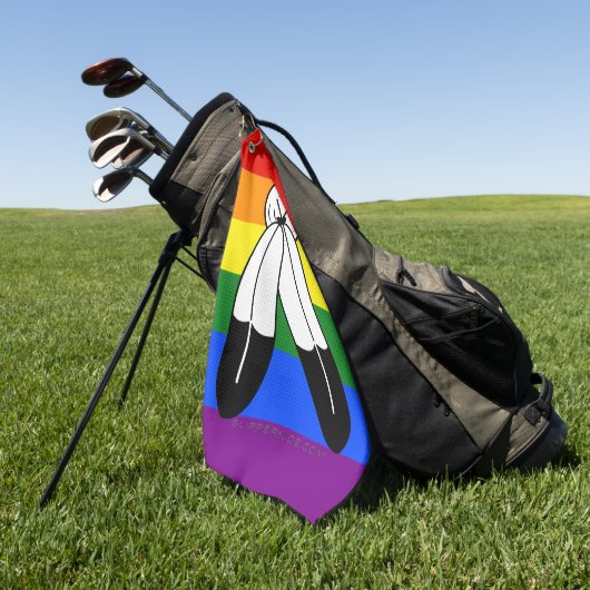 Serviette De Golf Drapeau de fierté bispirituel de SlipperyJoe's sym (Vert)