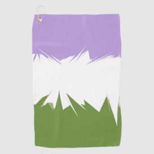 Serviette De Golf Drapeau de fierté Genderqueer abstrait ZigZag épic