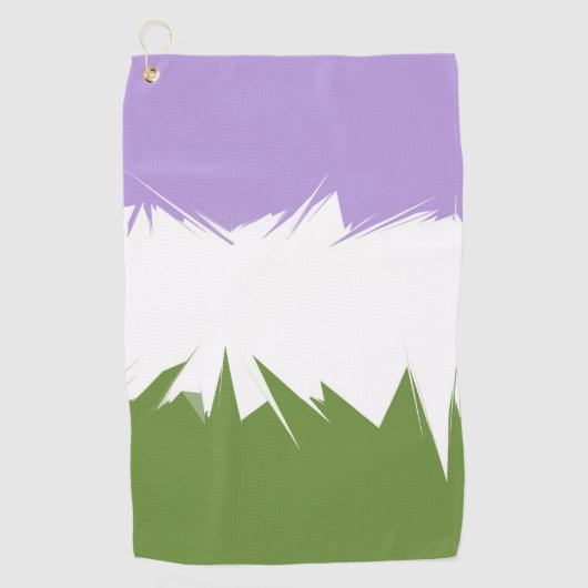 Serviette De Golf Drapeau de fierté Genderqueer abstrait ZigZag épic (Devant)