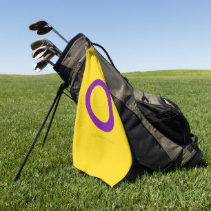 Serviette De Golf Drapeau de fierté intersexe de SlipperyJoe's fond 