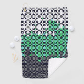 Serviette De Golf Drapeau de fierté Neutrois Abstrait Pixelisé Tripa (En situation)