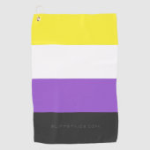 Serviette De Golf Drapeau de fierté non binaire de SlipperyJoe's jau (Devant)