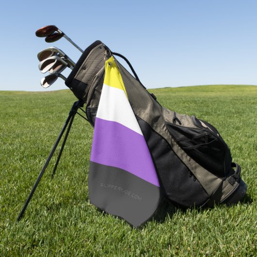 Serviette De Golf Drapeau de fierté non binaire de SlipperyJoe's jau (Vert)