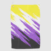 Serviette De Golf Drapeau de fierté non binaire funky grunge zigzag  (Devant)