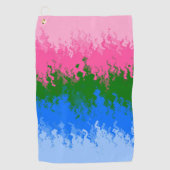 Serviette De Golf Drapeau de fierté omniromantique abstrait ondulé t (Devant)