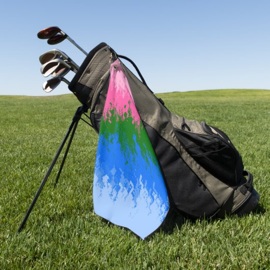 Serviette De Golf Drapeau de fierté omniromantique abstrait ondulé t (Vert)