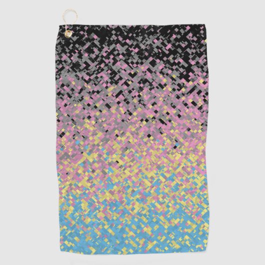 Serviette De Golf Drapeau de fierté polygender pixelisé funky tripan (Devant)