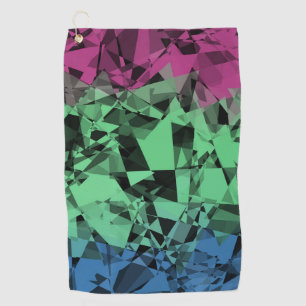 Serviette De Golf Drapeau de fierté polysexuel groovy éclectique rét