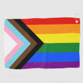 Serviette De Golf Drapeau de fierté Progress Pride de SlipperyJoe si (Horizontal)