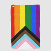 Serviette De Golf Drapeau de fierté Progress Pride de SlipperyJoe si (Devant)
