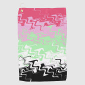 Serviette De Golf Drapeau de fierté récipromantique abstrait ondulé (Devant)