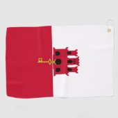 Serviette De Golf Drapeau de Gibraltar (Horizontal)
