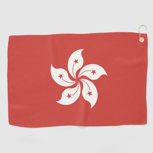 Serviette De Golf Drapeau de Hong Kong (Horizontal)