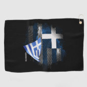 Serviette De Golf Drapeau de la Grèce (Horizontal)