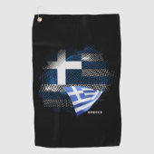 Serviette De Golf Drapeau de la Grèce (Devant)