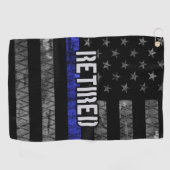 Serviette De Golf Drapeau de la police retraitée en détresse (Horizontal)