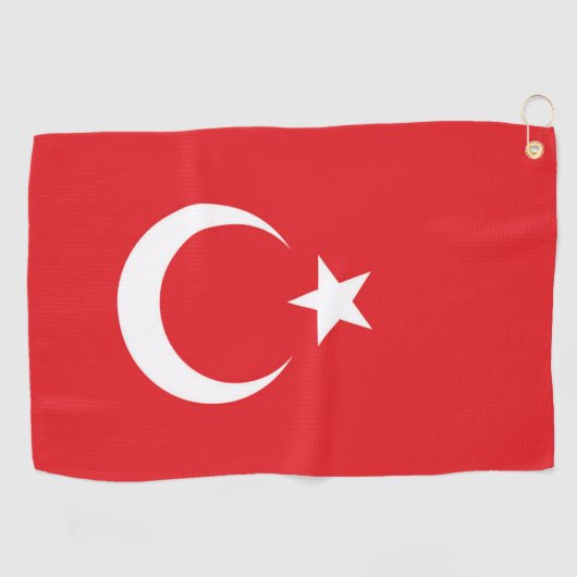 Serviette De Golf Drapeau de la Turquie (Horizontal)