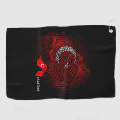 Serviette De Golf Drapeau de la Turquie (Horizontal)