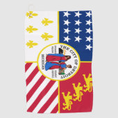 Serviette De Golf Drapeau de la ville de Detroit (Michigan) (Devant)