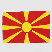Serviette De Golf Drapeau de Macédoine du Nord (Horizontal)