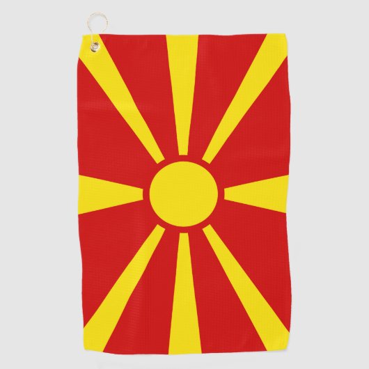 Serviette De Golf Drapeau de Macédoine du Nord (Devant)