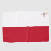 Serviette De Golf Drapeau de Malte (Horizontal)