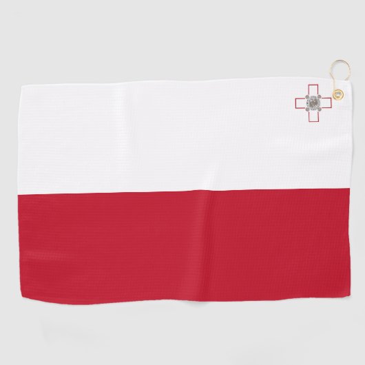 Serviette De Golf Drapeau de Malte (Horizontal)