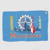 Serviette De Golf Drapeau de Milwaukee, Wisconsin (Horizontal)