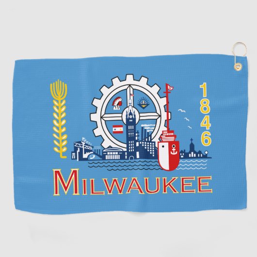 Serviette De Golf Drapeau de Milwaukee, Wisconsin (Horizontal)