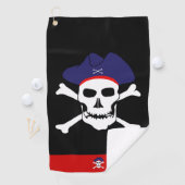Serviette De Golf Drapeau de pirates & Capitaine Jack monogrammed Go (En situation)