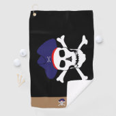 Serviette De Golf Drapeau de pirates & Capitaine Jack monogrammed Go (En situation)