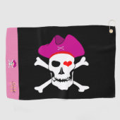 Serviette De Golf Drapeau de pirates et capitaine Grace monogrammed  (Horizontal)