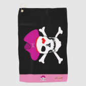 Serviette De Golf Drapeau de pirates et capitaine Grace monogrammed  (Devant)