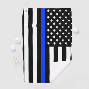 Serviette De Golf Drapeau de police de la Ligne Bleue Mince