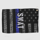 Serviette De Golf Drapeau de police SWAT en état de détresse (Horizontal)
