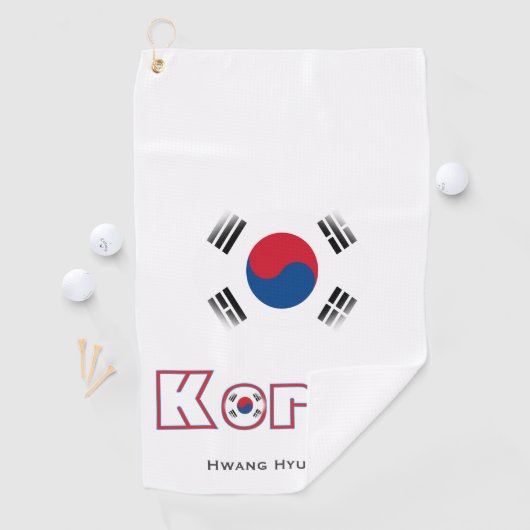 Serviette De Golf Drapeau de Séoul Corée Abstraite (En situation)