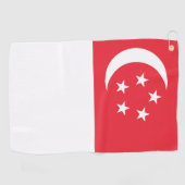 Serviette De Golf Drapeau de Singapour (Horizontal)