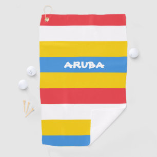Serviette De Golf Drapeau des couleurs rayées d'Aruba