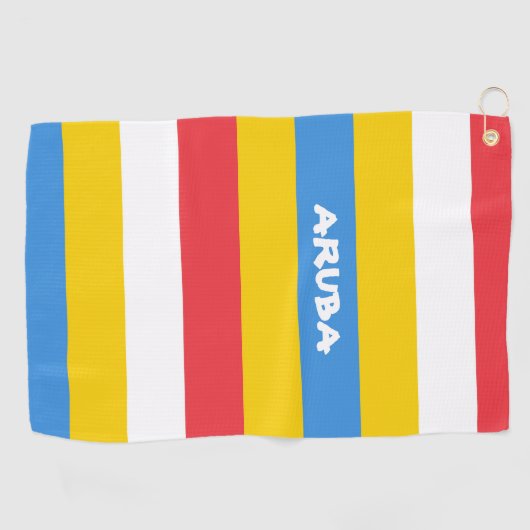 Serviette De Golf Drapeau des couleurs rayées d'Aruba (Horizontal)