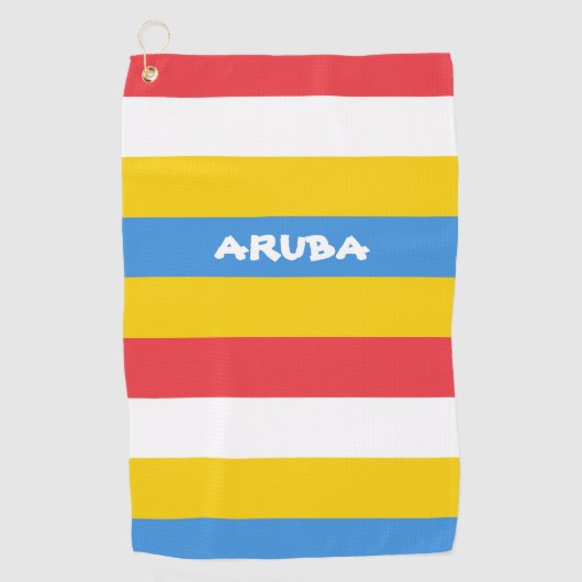 Serviette De Golf Drapeau des couleurs rayées d'Aruba (Devant)