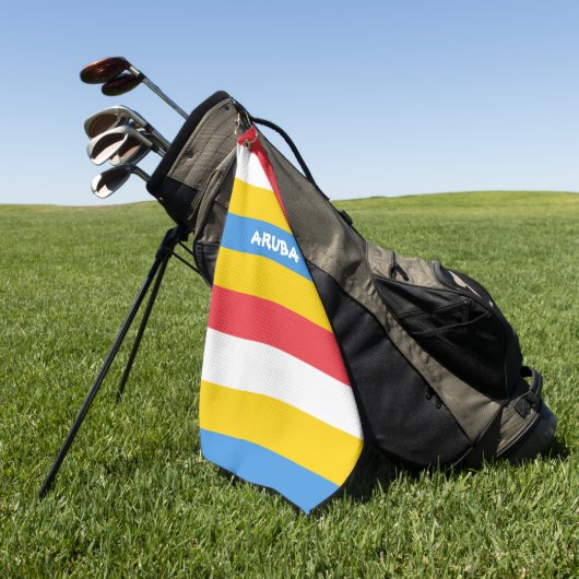 Serviette De Golf Drapeau des couleurs rayées d'Aruba (Vert)