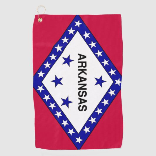 Serviette De Golf Drapeau d'Etat de l'Arkansas Golf Towel (Devant)